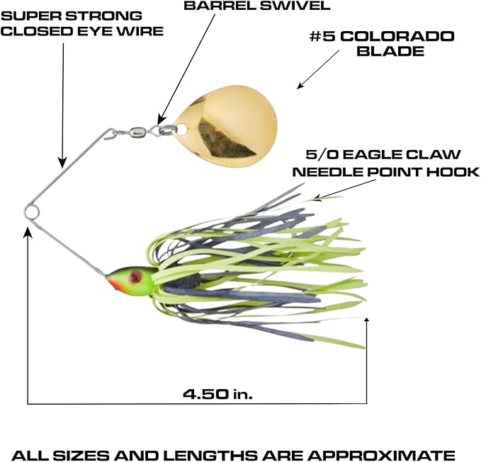 Luck E Strike Redman Spinner Bait by Jimmy Houston, 3/8 Ounce Colorado Spinnerbait