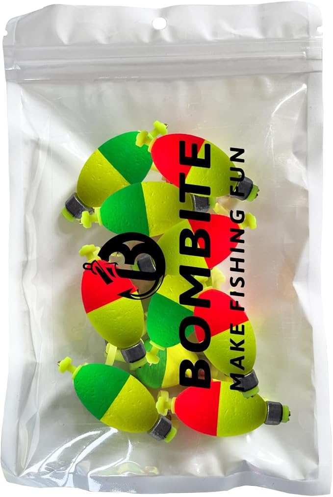 Fishing Bobbers Floats,10 Packs Weighted Bobbers for Fishing Foam Snap-on Fishing Floats Ball Oval Fishing Corks Bluegill Crappie Panfish Bass Trout