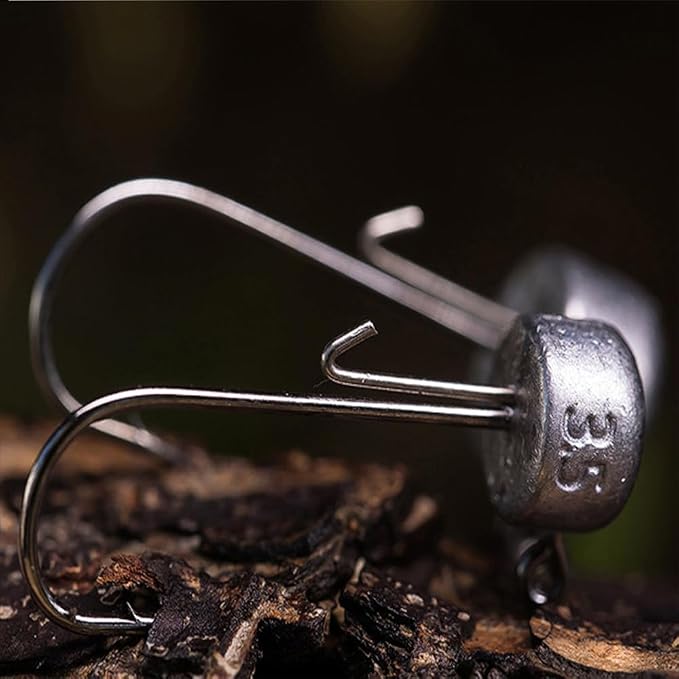 Kmucutie Ned Rig Jig Heads, 20 Pieces Finesse Mushroom Jig Hooks Kit for Bass Fishing 3/32,1/8,3/16,1/4,5/14 OZ,