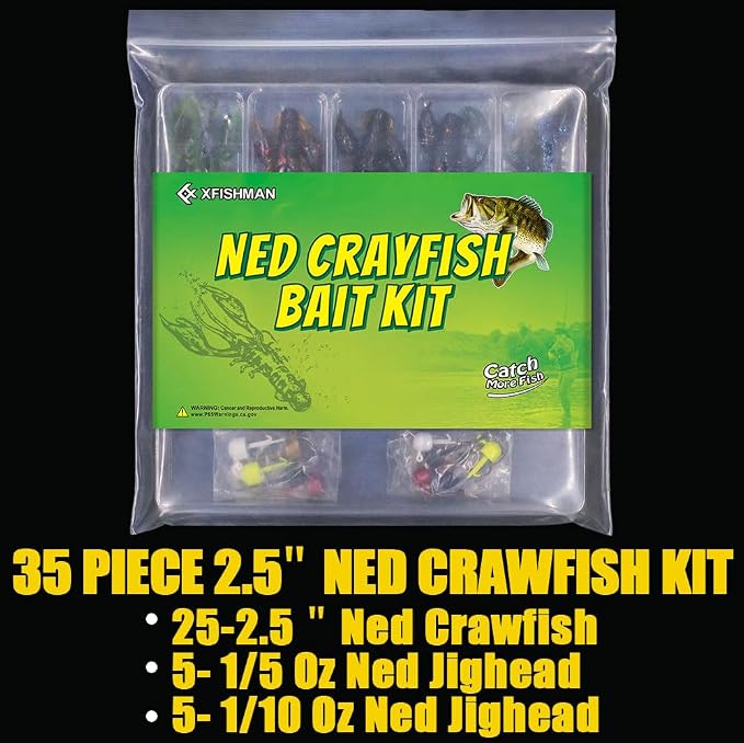 Ned-Rig-Kit-Finesse-Baits-Soft-Plastic-Worms-Fising-Lure for Bass Stick Swimbait Minnow Crawfish Lures Shroom Ned Jig Head Kit