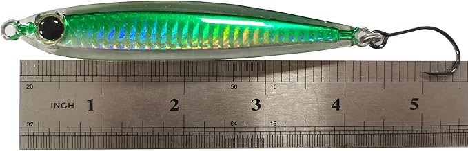 Kmucutie 5 Pieces Epoxy Resin Fishing Jig Lure Great for Inshore and Offshore Game Fish,Artificial Lures for Grouper,Dogtooth,Bass Salmon