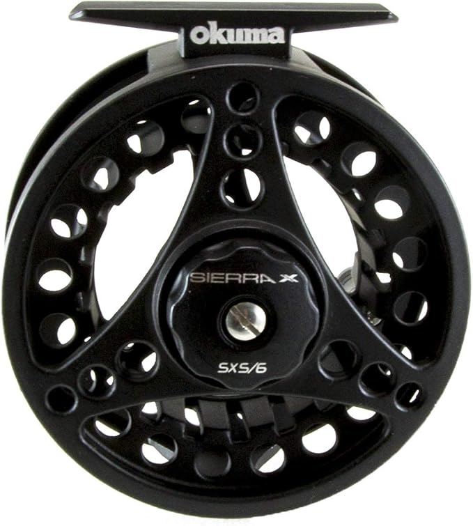 Okuma, Sierra Fly Reel, 7.50" Retrieve Rate, 2+1 Bearings, 5/6 Line Weight, Ambidextrous, Black
