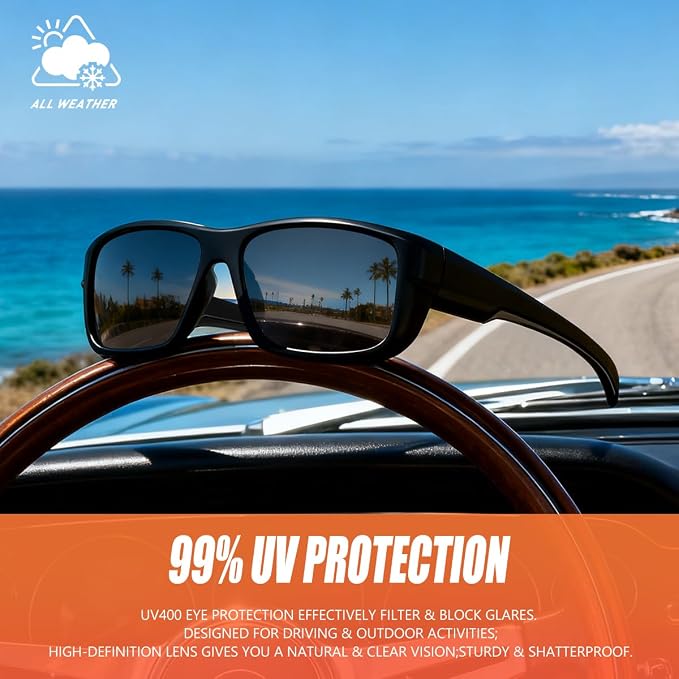 3Pack Polarized Sports Sunglasses for Men, Wrap Around Frame UV400 Goggles Sun Glasses for Cycling Fishing Driving