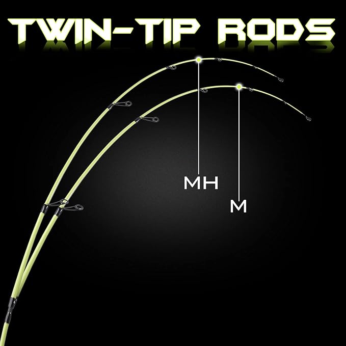 Sougayilang Fishing Rod, 2Pc Casting Rod Spinning Rod for Freshwater Tournament Quality Fishing Pole with 2 Tips for Bass