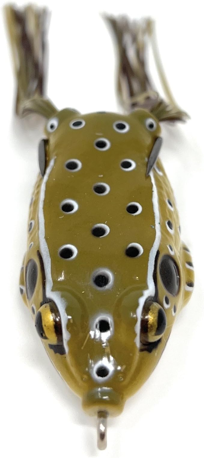 Reaction Tackle Hollow Body Frogs for Bass Fishing - Ultra Realistic Weedless Top Water Frog Lure for Bass, Snakehead, Pike and More - Floating Topwater Fishing Lures - 2 Pack