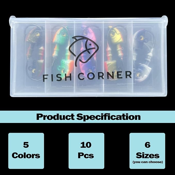 Swimbait Jig Head Swimbait Jigs with 3D Eyes Minnow Jig Heads for Fishing Saltwater 10 pcs/Set