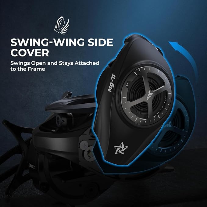KastKing Mg-Ti Elite Baitcasting Reel with True Titanium Spool, Halo Vortex Magnetic Braking System, Digi-Cut Magnesium Body Frame, TiCon Carbon Fiber Side Covers, 2+9+1 Ball Bearings