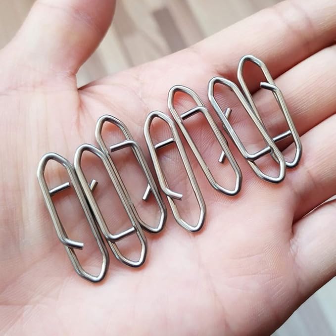 50 PCS Fishing Clips Stainless Steel Strength Fast Snap Clip Fishing Clips Connector Easy Quick Change Lure Snaps for Freshwater Saltwater