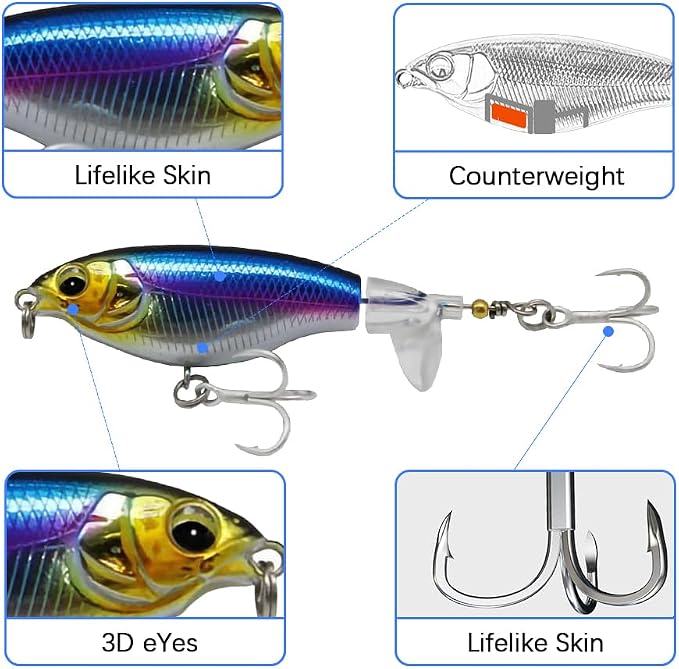 Top Water Fish Lures Whopper plopper bass Fishing Lure Saltwater Fishing topwater bass luress with 3D Eyes Bait