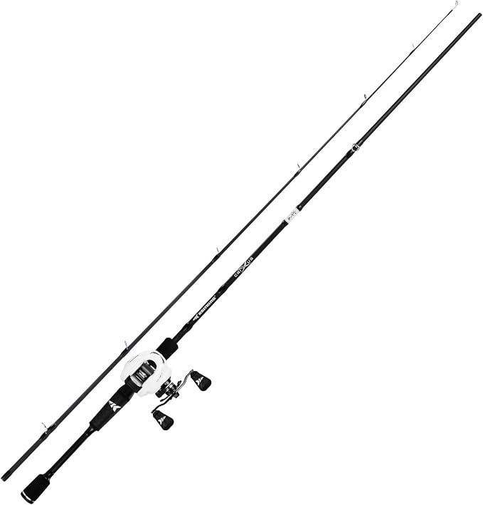 KastKing Crixus Fishing Rod and Reel Combo, High Performance Spinning & Baitcaster Combo, IM6 Graphite 2Pc Blanks, Zirconium Oxide Rings, SuperPolymer Handle, Lightweight Reel with Aluminum Spool