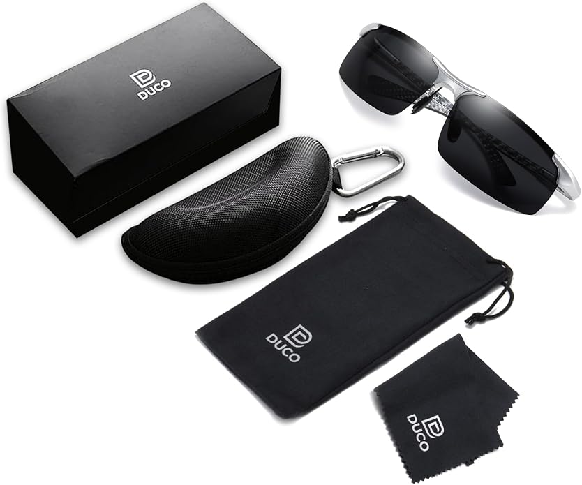 DUCO Polarized Sunglasses Mens Ultralight Carbon Fiber Sun Glasses for Men Driving Sports Fishing UV400 Protection DC8277