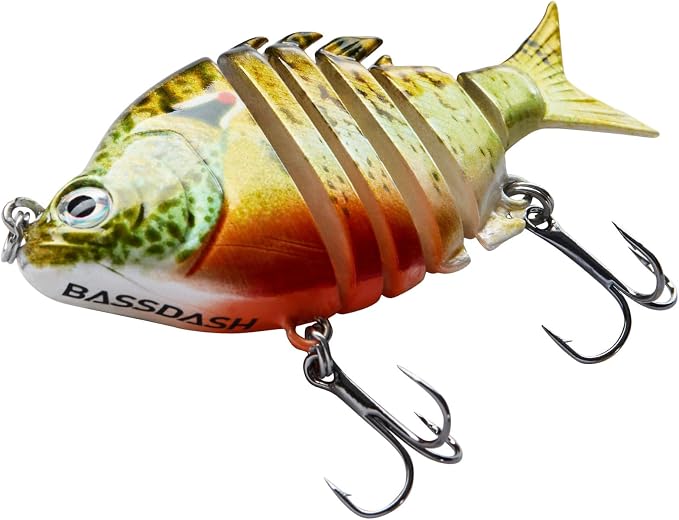 Bassdash SwimPanfish 0.34oz Hard Swimbaits Multi Jointed Topwater Trout Bass Fishing Crank Lure for Freshwater and Saltwater