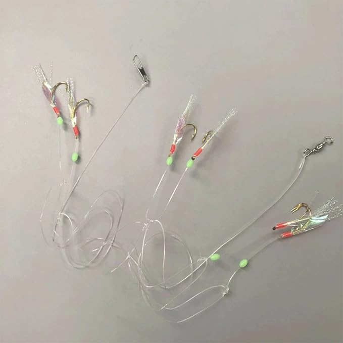 36-Piece Luminous Sabiki Rigs - Fishing Lures with Sharp Hooks for Freshwater & Saltwater