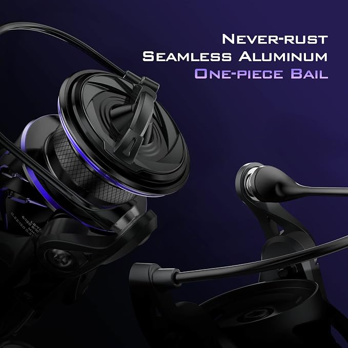 KastKing MegaJaws Elite Spinning Fishing Reel - 6.2:1/5.2:1 Gear Ratio Fishing Reel, 39.5Lbs Max Drag, Ultra Lightweight & Powerful, 10+1 Stainless BB for Saltwater/Freshwater, Aerodynamic Reel Rotor