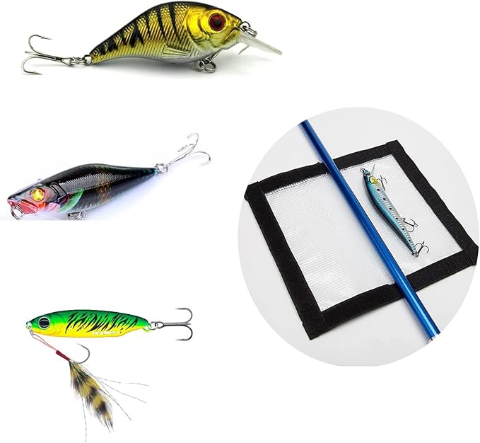 Fishing Lure Wraps 4-10 Pack Durable Clear PVC Lure Wrap for Fishing Rod Saltwater Hook Covers Fabric Lure Protector