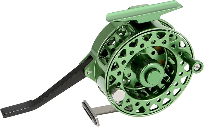 Semi-Automatic Fly Fishing Reel, CNC Machined Aluminum, Quick Line Retrieval, Adjustable Drag, Quick Spool Removal, Freshwater Lake Stream Pond Fishing