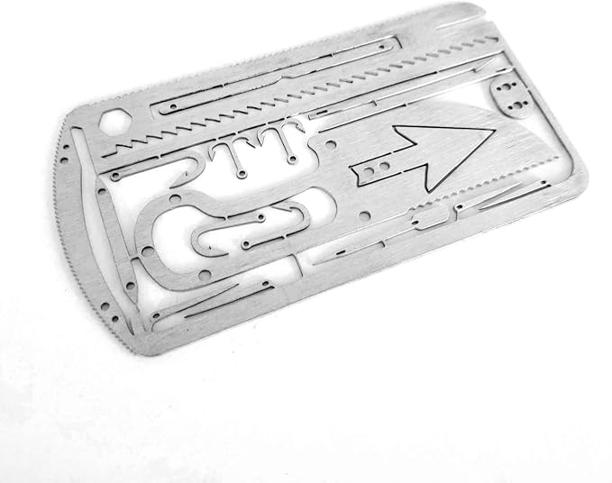 20-in-1 Fishing Multitool Survival Card - Best Multitool for Survival Situations - Wallet Card for Preppers and Fishing, Hiking, Hunting & Emergency Kits