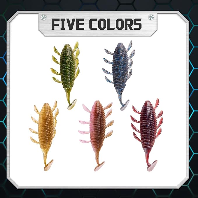 SOLOKING Soft Plastic Fishing Lures - Second Generation Evolved Bait with Natural Shrimp Oil, Salt Injection Technology, Super Elastic Imported PCV Material - Laser Reflector & Submarine Modeling