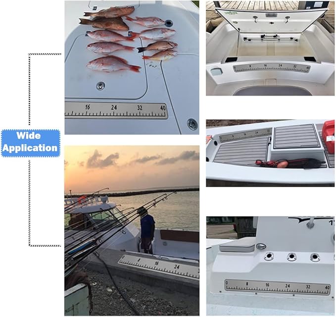 Fish Ruler for Boat 40in EVA Foam Fish Measuring Ruler with Self-Adhesive Backing for Fishing Kayaks Accessories, Waterproof Fish Measurement Sticker Tool for Fish Boat 40"