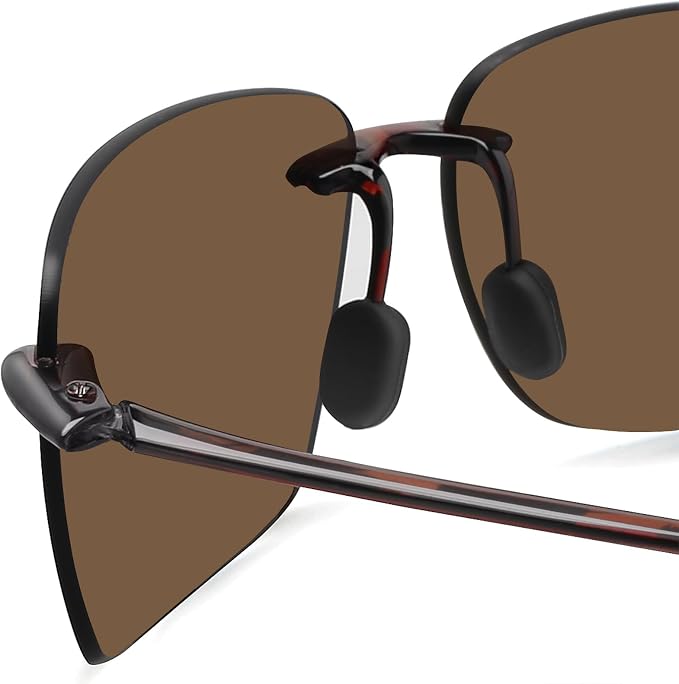 JULI Sports Sunglasses for Men Women Tr90 Rimless Frame for Running Fishing Golf Surf Driving MJ8009