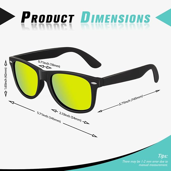 Sunier Polarized Sunglasses for Men and Women, Retro Square Matte Finish UV400 Protection Shades for Driving, Fishing