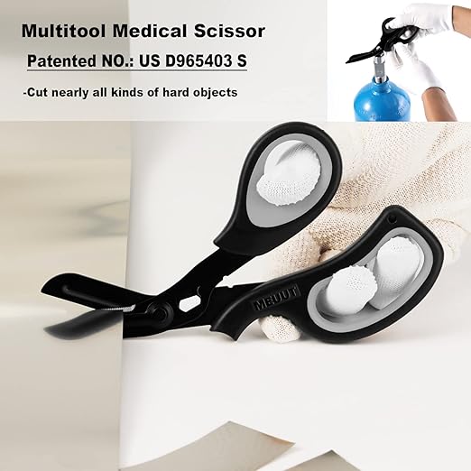 MEUUT 2 Pack Trauma Shears Patented Bandage Scissors for Left and Right Hand - Medical Supplies with 8 inch Heavy Duty Medical Scissors for EMT Workers Nurses