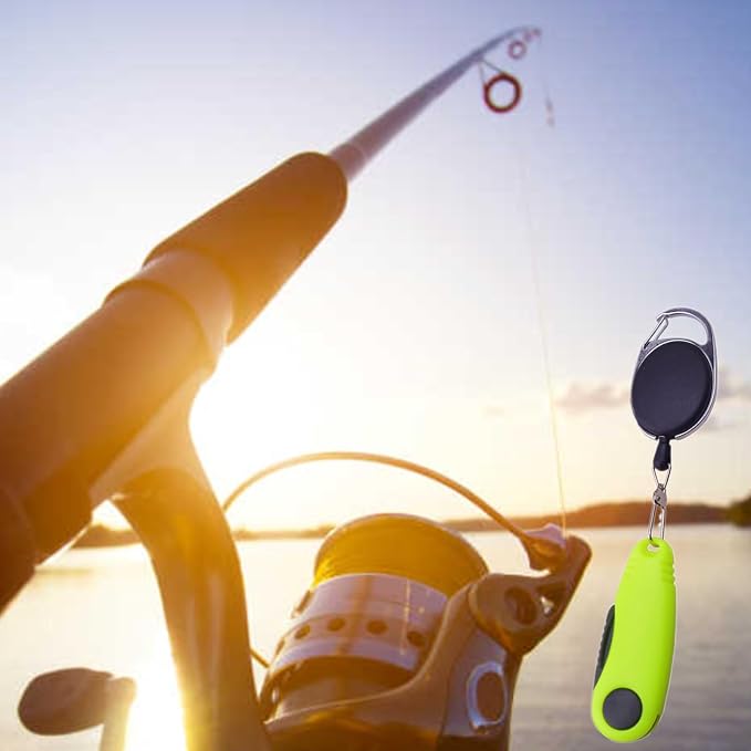 2 Pack Fishing Wire Plier Fishing Line Scissors Stainless Steel Fishing Pliers Scissors Folding Shrimp Shape Fishing Line Clipper with Retractable Keychain for Fishing, Green
