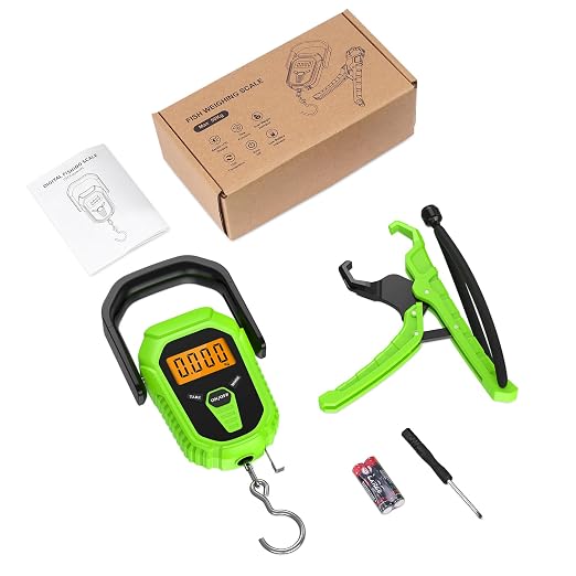 ORIA Digital Fish Scale with Lip Gripper, 110lb/50kg Waterproof Fish Scale with 38'' Built-in Tape Measure, LCD Backlit, Portable Hanging Luggage Scale with 3 Units, Batteries, for Home, Outdoor