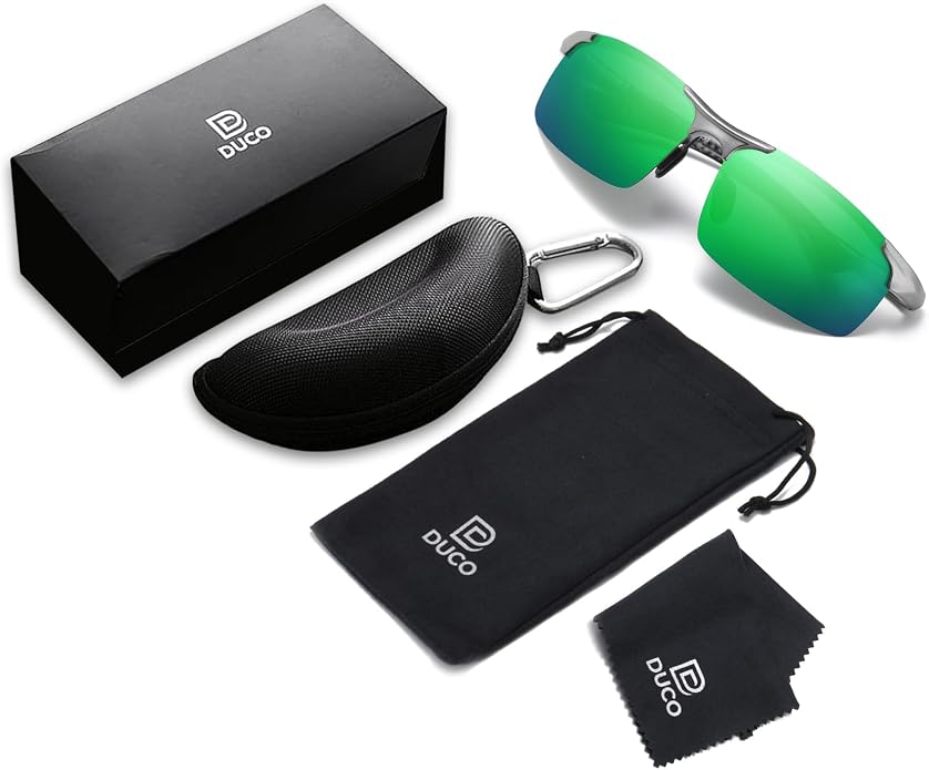 DUCO Polarized Sunglasses Mens Ultralight Carbon Fiber Sun Glasses for Men Driving Sports Fishing UV400 Protection DC8277