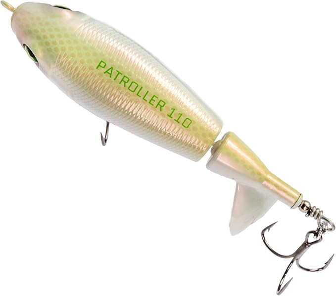 Lew's Mach Baits Patroller Propeller Bait Fishing Lure, Topwater Propeller Bait, Rotating Tail Section, Sound Chamber