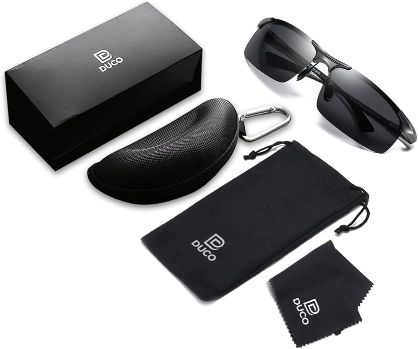 DUCO Polarized Sunglasses Mens Ultralight Carbon Fiber Sun Glasses for Men Driving Sports Fishing UV400 Protection DC8277