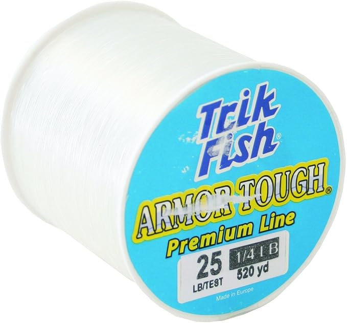 TrikFish Armor Tough Camouflage Monofilament Fishing Line - Stealthy & Strong - Camo Monofilament Line for Freshwater & Saltwater Fishing - Bulk 1/4LB Spool of Mono