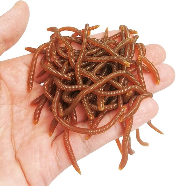 1.6in/3.3/3.9in Fishing Soft Lure Trout Worm Earthworm Bait Lifelike Fake Bloodworm Grub Worm Soft Fishing Lure Baits