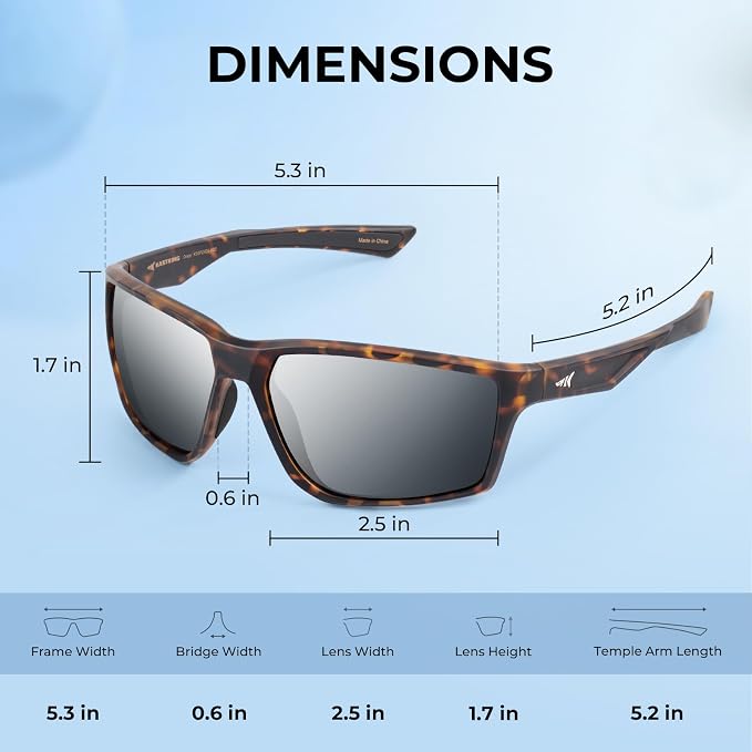 KastKing Osage Polarized Sport Sunglasses for Men and Women, Ideal for Driving Fishing Cycling Running, UV Protection