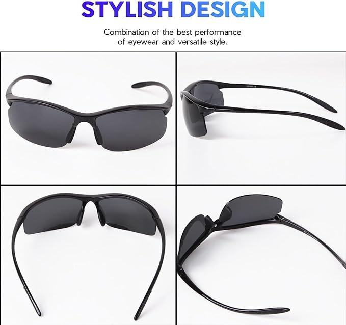 17g Polarized Sports Sunglasses for Men Women Tr90 Frame UV400 Protection Sun Glasses for Cycling Fishing Driving
