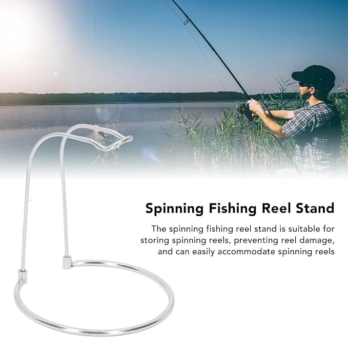 Stainless Steel Fishing Reel Rack - Portable Rod Holder Stand for Display & Storage Reel Bracket, 16.5x14.5x3cm(Silver)