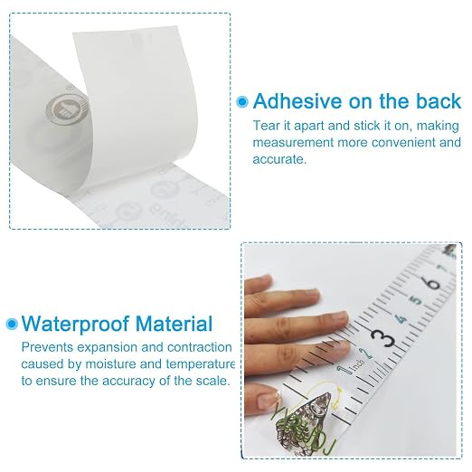 Adhesive Fish Ruler for Boat Transparent 60 Inch Fish Measuring Tape Sticker for Boat 2 Pcs Waterproof Self Adhesive Clear Fishing Measure Tape for Workbench Kayak Accessories
