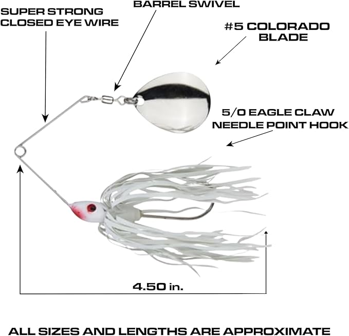 Luck E Strike Redman Spinner Bait by Jimmy Houston, 3/8 Ounce Colorado Spinnerbait