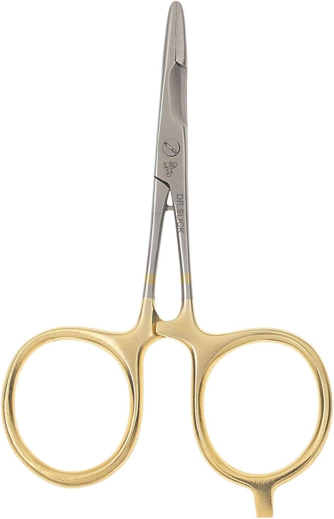 Dr. Slick Scissor Clamp, 4", Gold Straight Blades, Gold Straight Blades, 4 Inch