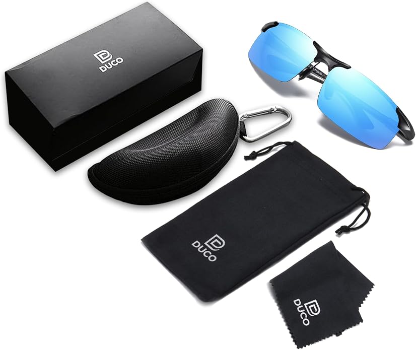 DUCO Polarized Sunglasses Mens Ultralight Carbon Fiber Sun Glasses for Men Driving Sports Fishing UV400 Protection DC8277