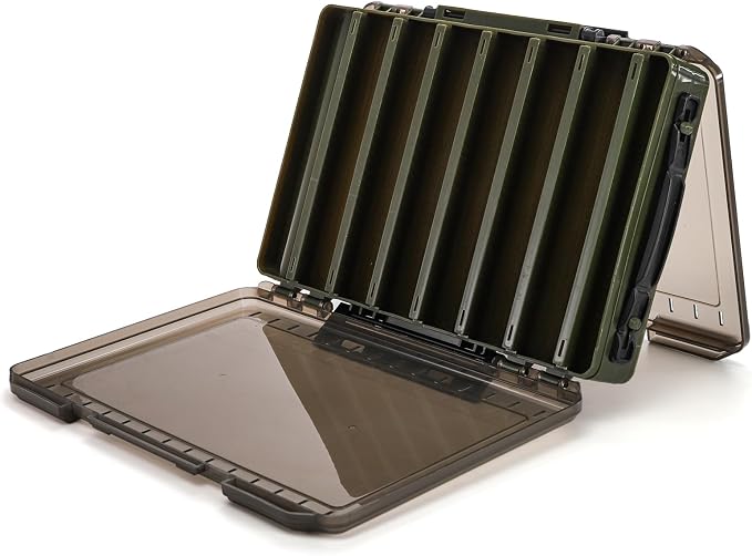 Noamus 3 Pack Double Sided Fishing Lure Boxes, 14 Compartments Fishing Tackle Organizer with 2 Buckle, Plastic Clear Storage Case, Visible Hard Bait Container for Jewelry Beads Earring Hook(3 Color)