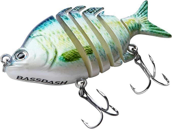 Bassdash SwimPanfish 0.34oz Hard Swimbaits Multi Jointed Topwater Trout Bass Fishing Crank Lure for Freshwater and Saltwater