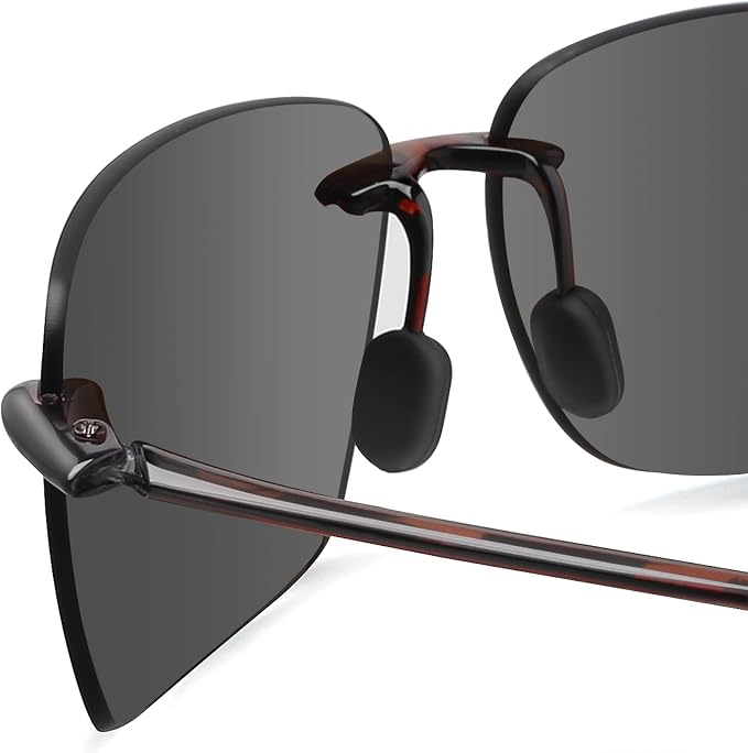 JULI Sports Sunglasses for Men Women Tr90 Rimless Frame for Running Fishing Golf Surf Driving MJ8009