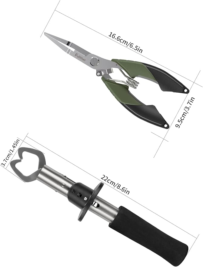 Fishing Tools Kit,Fishing Hook Remover Pliers, Fish Lip Gripper, Muti-Function Fishing Gear with Lanyard, Saltwater Resistant Fishing Accessories