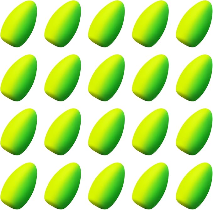Skylety 60 Pieces Foam Floats Bullet Fishing Foam Snell Floats Pompano Rigs Oval Fly Fishing Strike Indicators for Trout Catfish Walleye