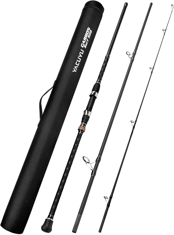 PROBEROS Surf Fishing Rod - Casting Spinning Fishing Rods with Tube(Case) 3 Piece 9'/10'/11'/12' Carbon Saltwater Travel Surf Spinning Rods