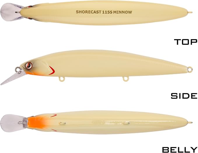 LITTMA ShoreCast 115 Minnow Sinking Saltwater Fishing Lure, Long Casting Surf Fishing Hard Bait for Striper Bass and Halibut