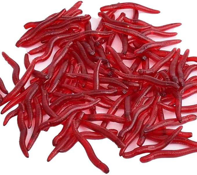 4cm 100pcs Soft Bait Set Realistic False Earthworm Worm Elastic Rubber Earthworm Fishing Bait