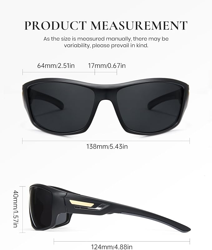 Sports Polarized Sunglasses Men Fishing Sunglasses See Fish in Water Wrap-around Glasses UV400