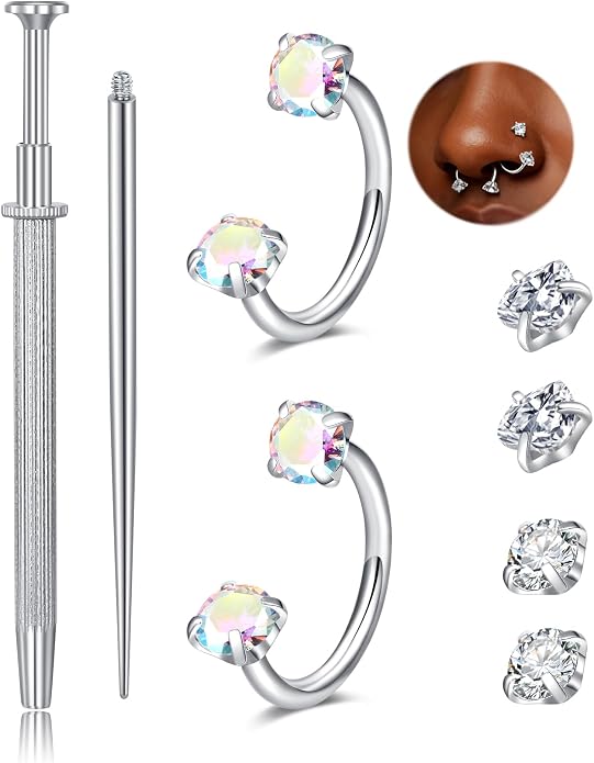 QWALIT Piercing Taper Threadless Insertion Tool - Titanium Labret Pin 16g, 18g, 20g